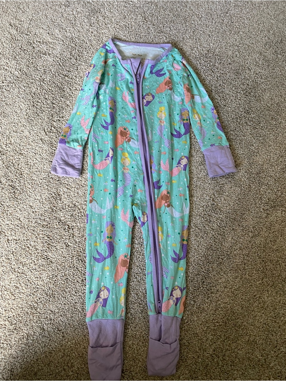 Little Sleepies Mint & Lavender Mermaid One-Piece Pajamas